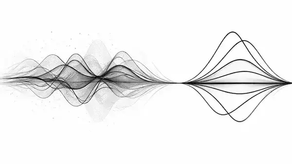 Forensic audio restoration and speech enhancement waveform illustration