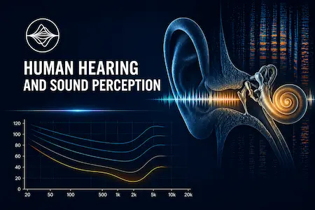 Illustration of human hearing, frequency sensitivity and sound perception
