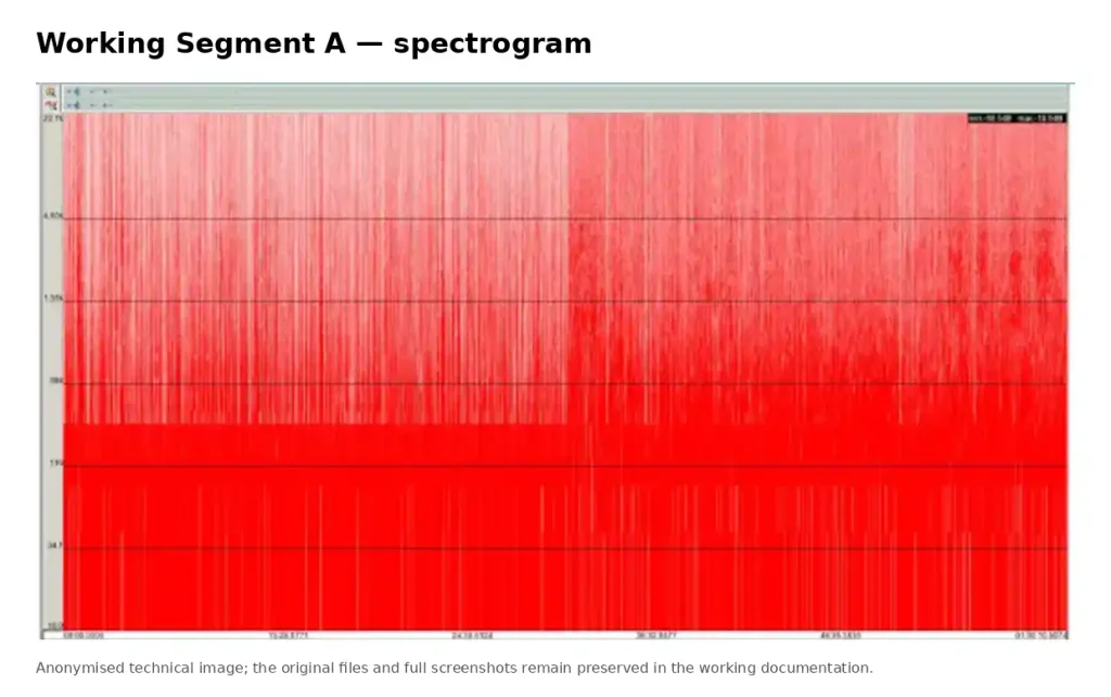 Spectrogram of Working Segment A in an anonymized audio authentication case